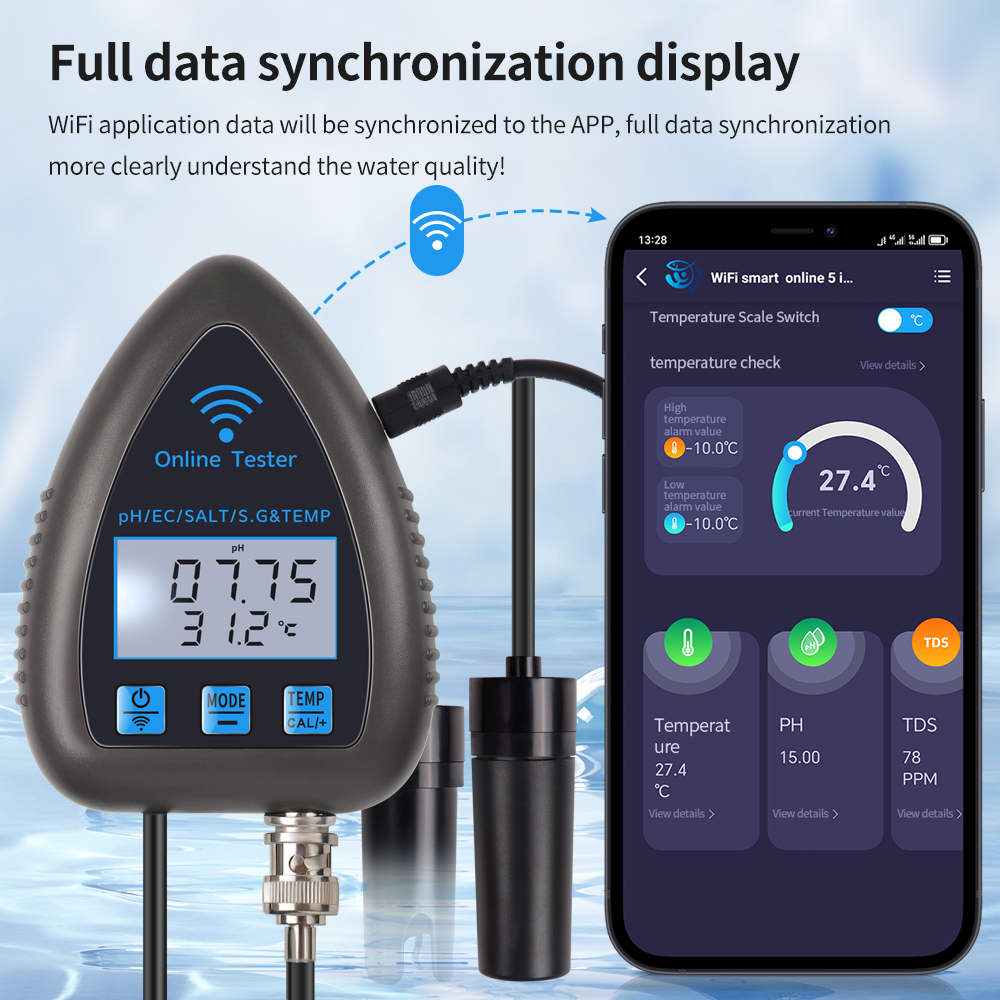 Tuya WiFi 5 in 1 Water Quality - Marine Aquarium Water Analyzer บทวิจารณ์และราคา