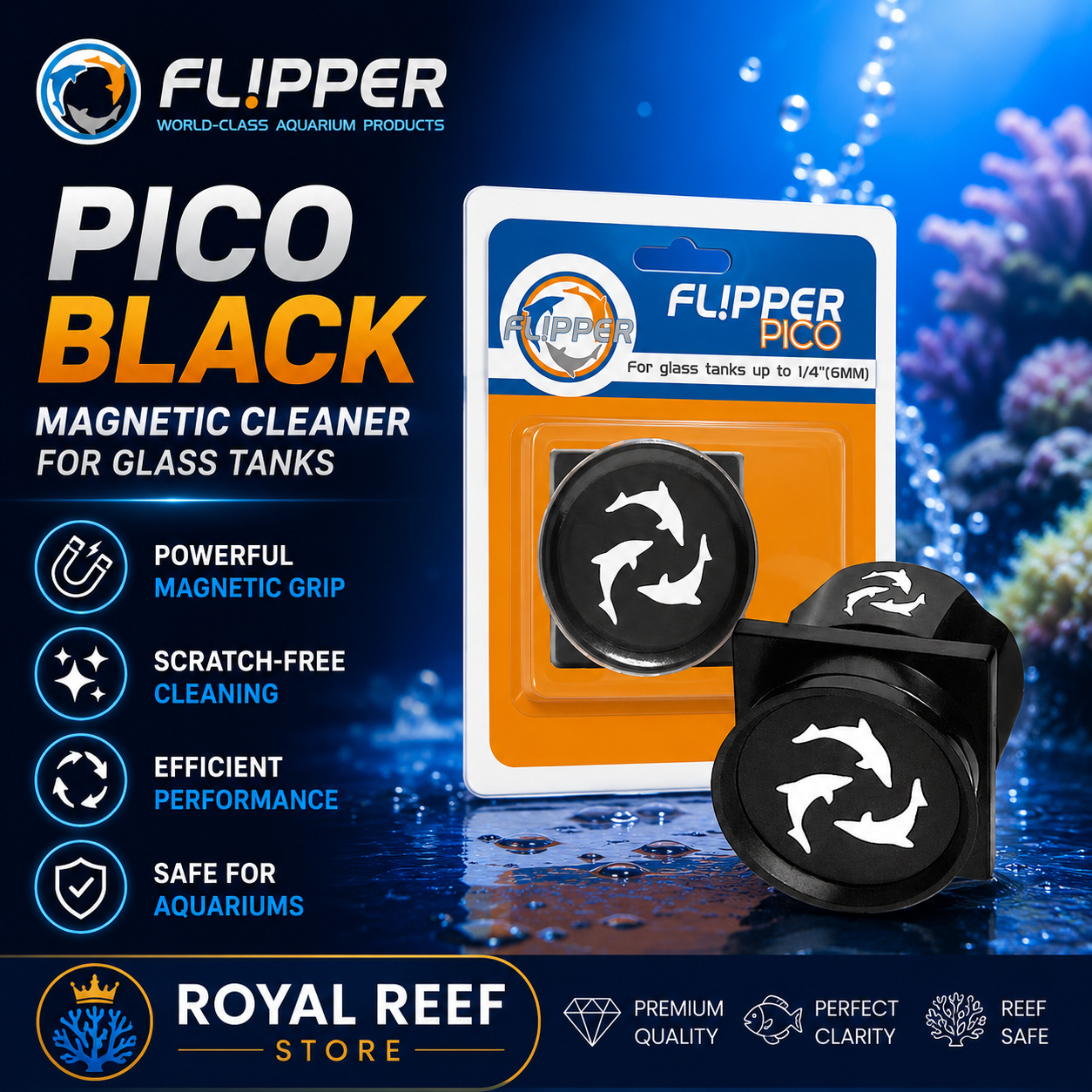 Flipper Pico Black 2 In 1 Dual - Marine Aquarium Glass Scraper บทวิจารณ์และราคา