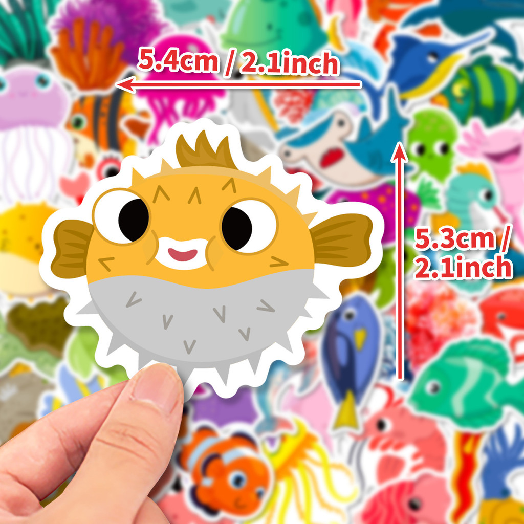 50Pcs Marine Life Stickers - C - Marine Life Aquariums บทวิจารณ์และราคา