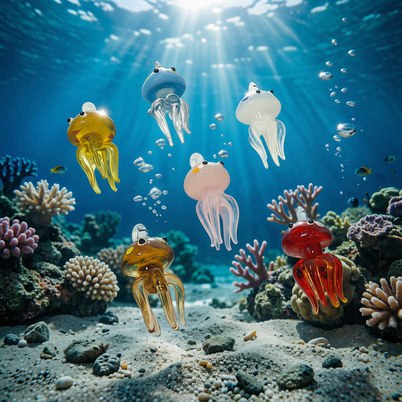 Colorful Mini Jellyfish Glass  - Marine Life Aquariums บทวิจารณ์และราคา
