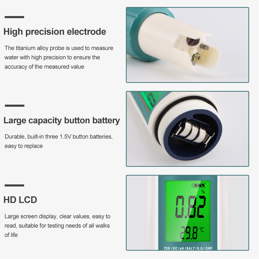 7 in 1 PH TDS EC ORP Salinity  - Marine Aquarium Water Analyzer บทวิจารณ์และราคา