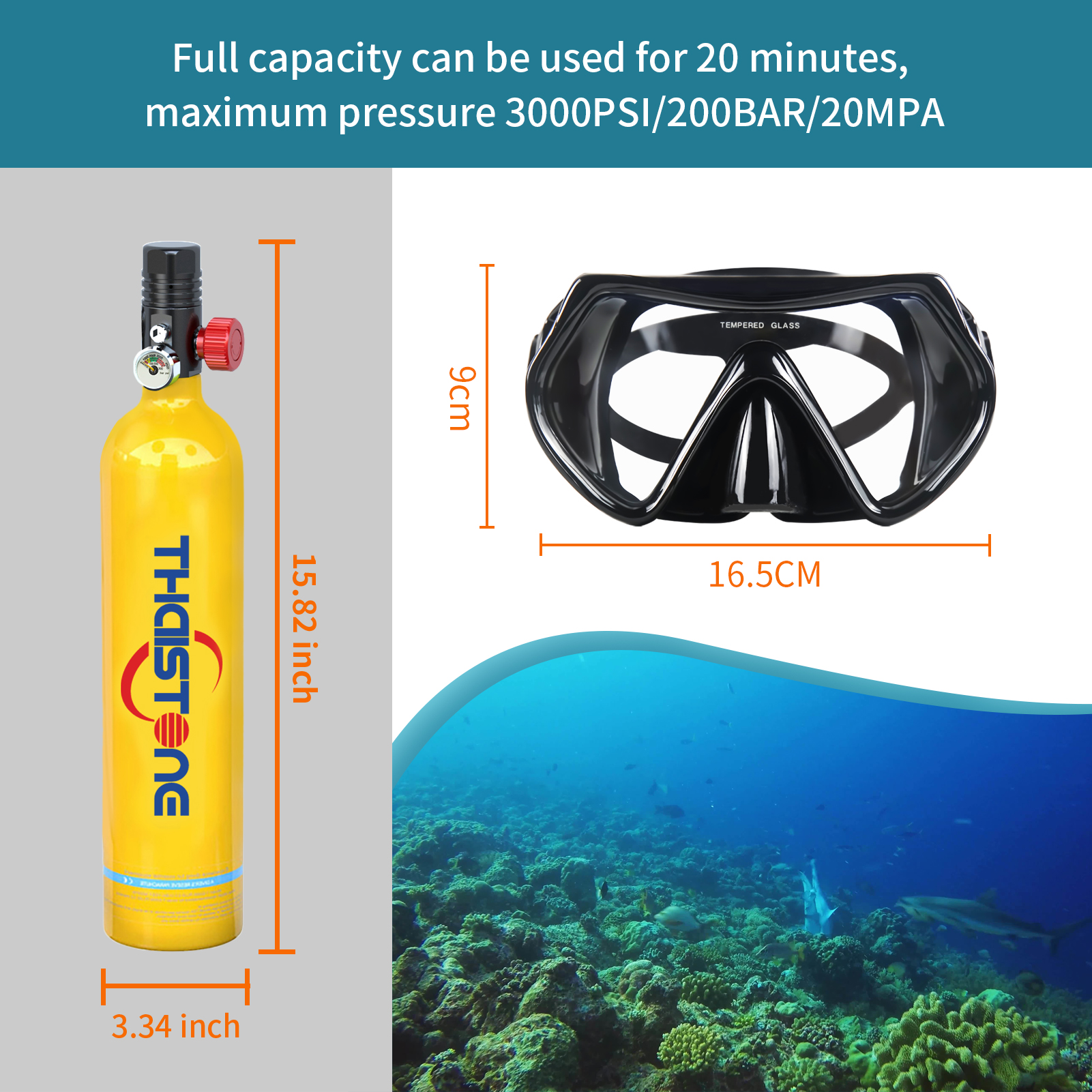 THAISTONE-1L Portable Scuba Di - Marine Aquarium Equipment บทวิจารณ์และราคา