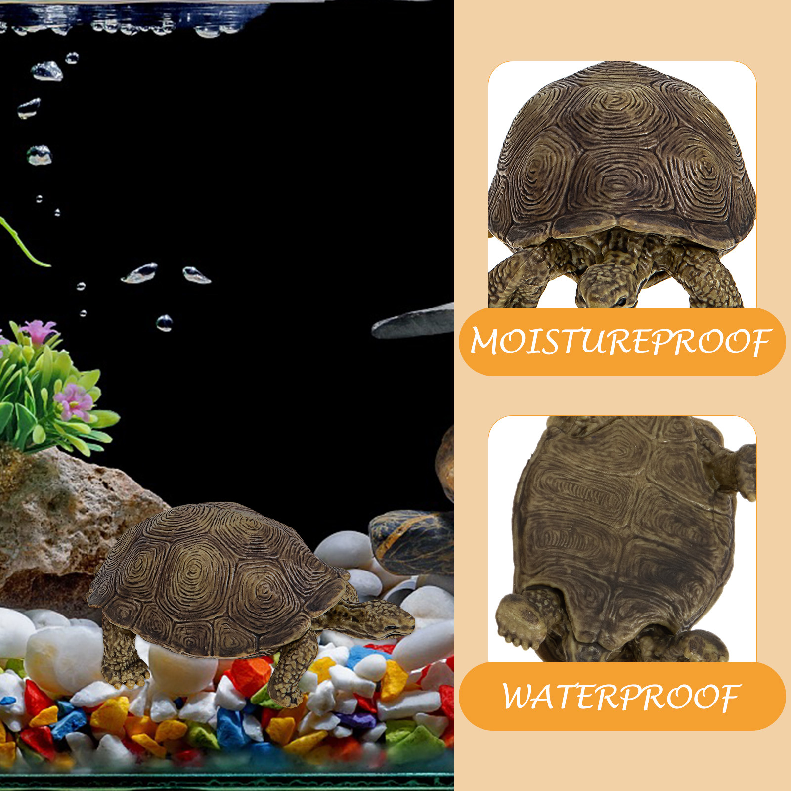 2Pcs Realistic Turtle Sculptur - Marine Life Aquariums บทวิจารณ์และราคา