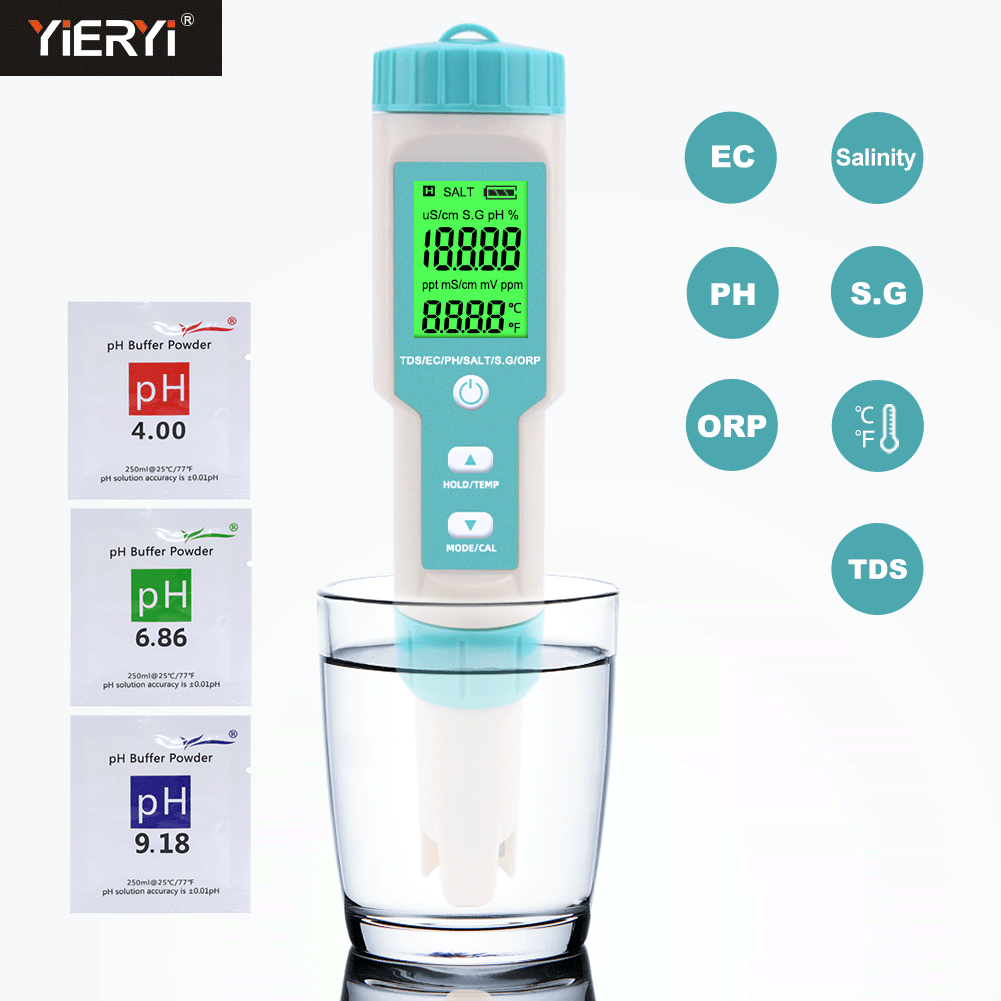 New 7 in 1 PH/TDS/EC/ORP/Salin - Marine Aquarium Water Analyzer บทวิจารณ์และราคา