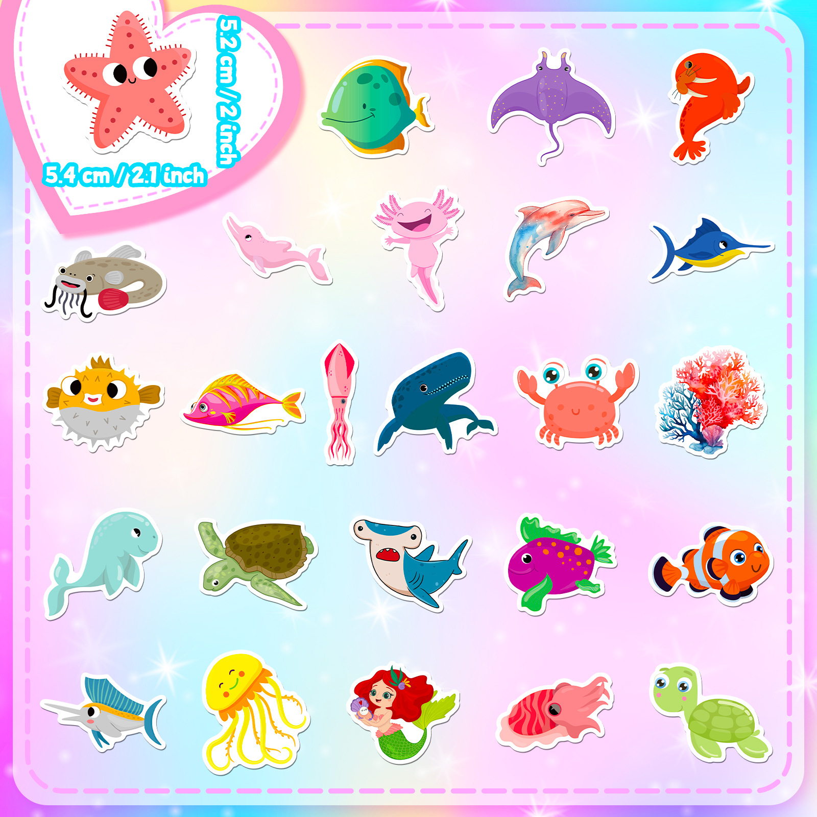 50Pcs Marine Life Stickers Aqu - Marine Life Aquariums บทวิจารณ์และราคา