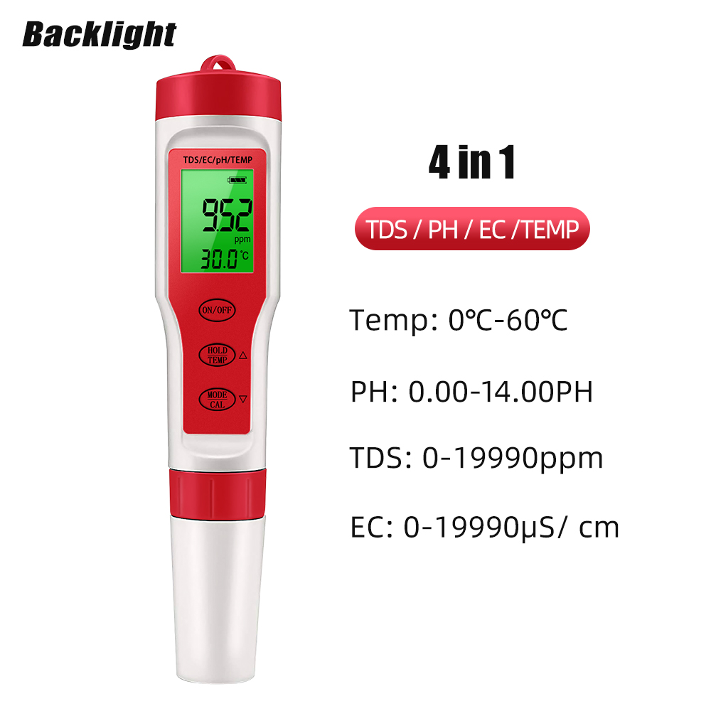 4 IN 1 TDS PH Meter PH/TDS/EC/ - Marine Aquarium Water Analyzer บทวิจารณ์และราคา